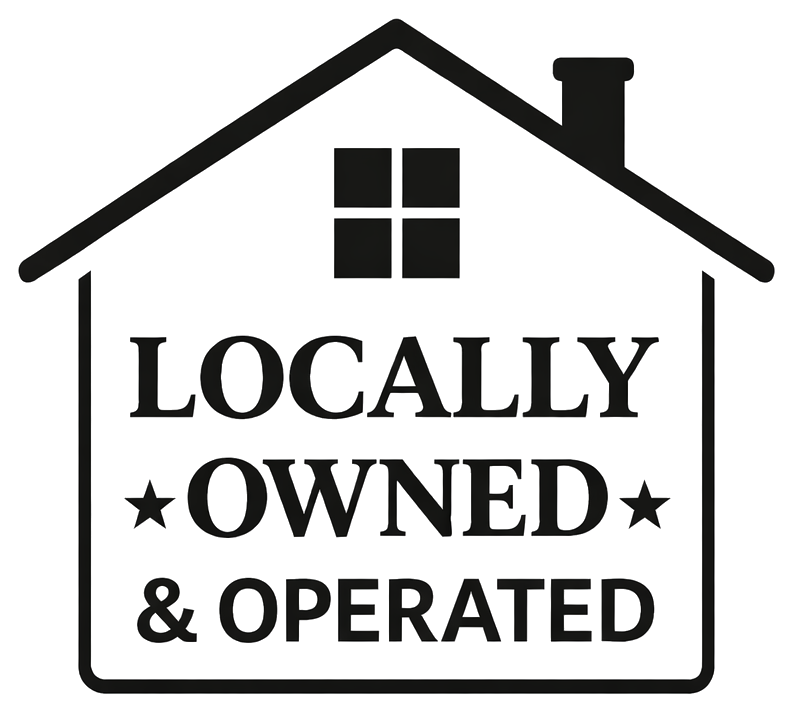 Locally owned and operated business badge.