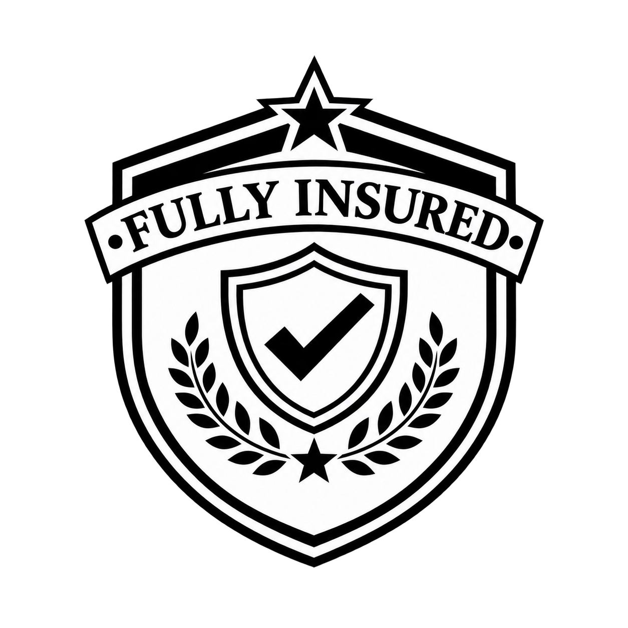 Fully insured exterior cleaning company badge.