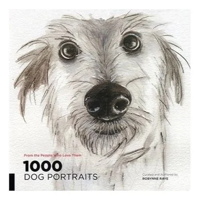 Cover of a book titled '1000 Dog Portraits' that contains two dog portraits by Deborah Sowray.
