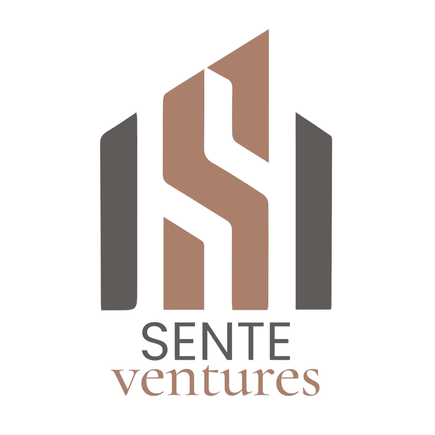 A logo with a stylized letter S in brown, flanked by gray vertical bars, and the words 'Sente Menudos' below in gray and maroon text.