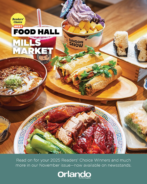 A variety of Asian and Vietnamese dishes including a bowl of Pho, a sandwich with cilantro, a bowl of ice cream, egg rolls, and roasted meat with vegetables on a plate.