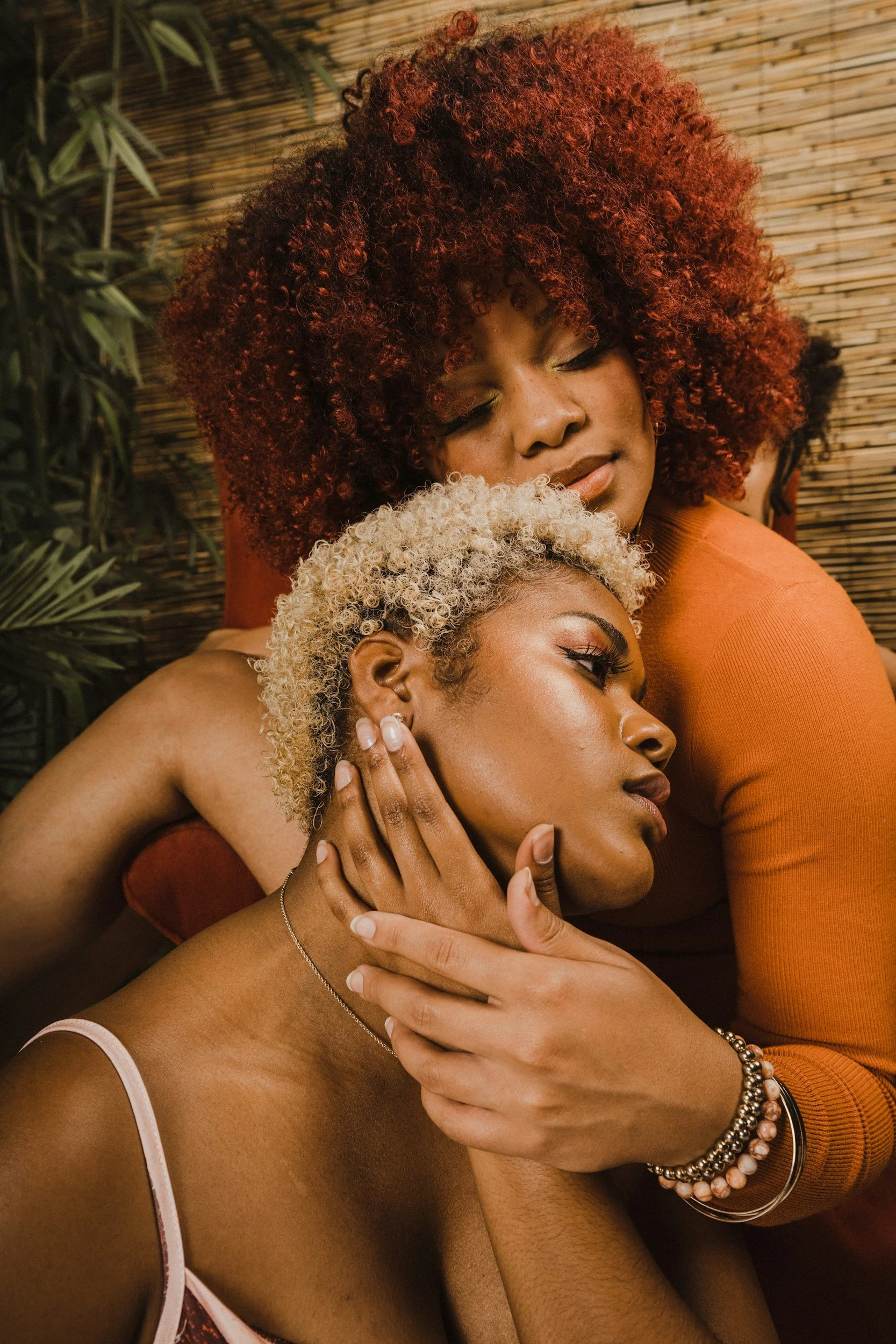 Two beautiful Black women embracing