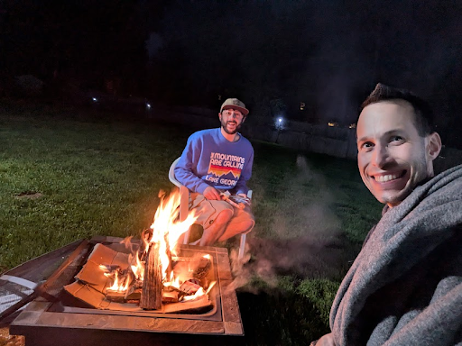 Fire pit in our backyard in the fall when the weather starts to get chilly