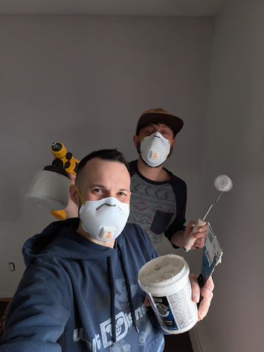 Painting and spackling in our future nursery