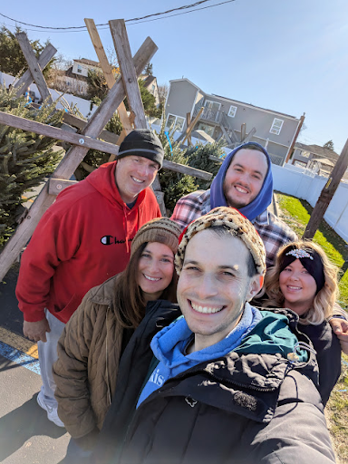 
Christmas tree shopping with Rob's family.