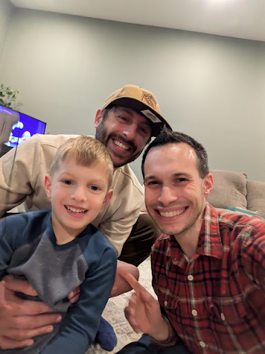 Hanging out at a birthday party.