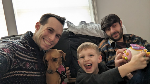 Daphne in a family sandwich