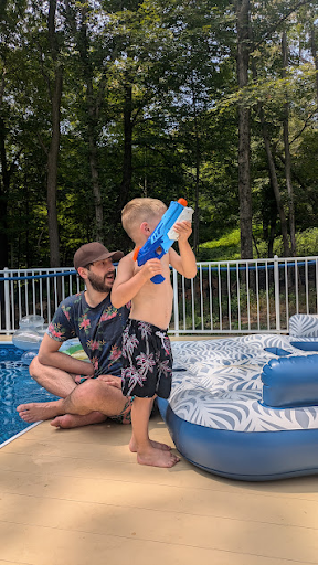 Pool Party at Larry's parents house with our nephew