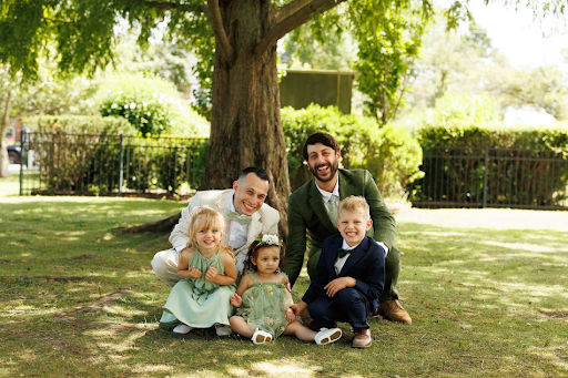 Our nieces and nephew on the day of our wedding.