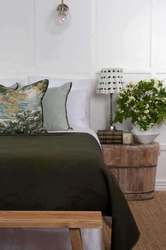 NZ Wool Forest Green King/Queen Blanket