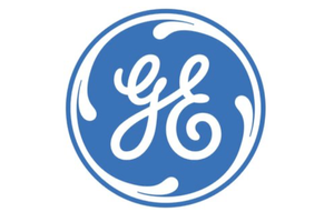 Blue circular GE logo with white stylized letters 'GE' inside.