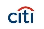Citi bank logo with blue text and a red arc over the 't'