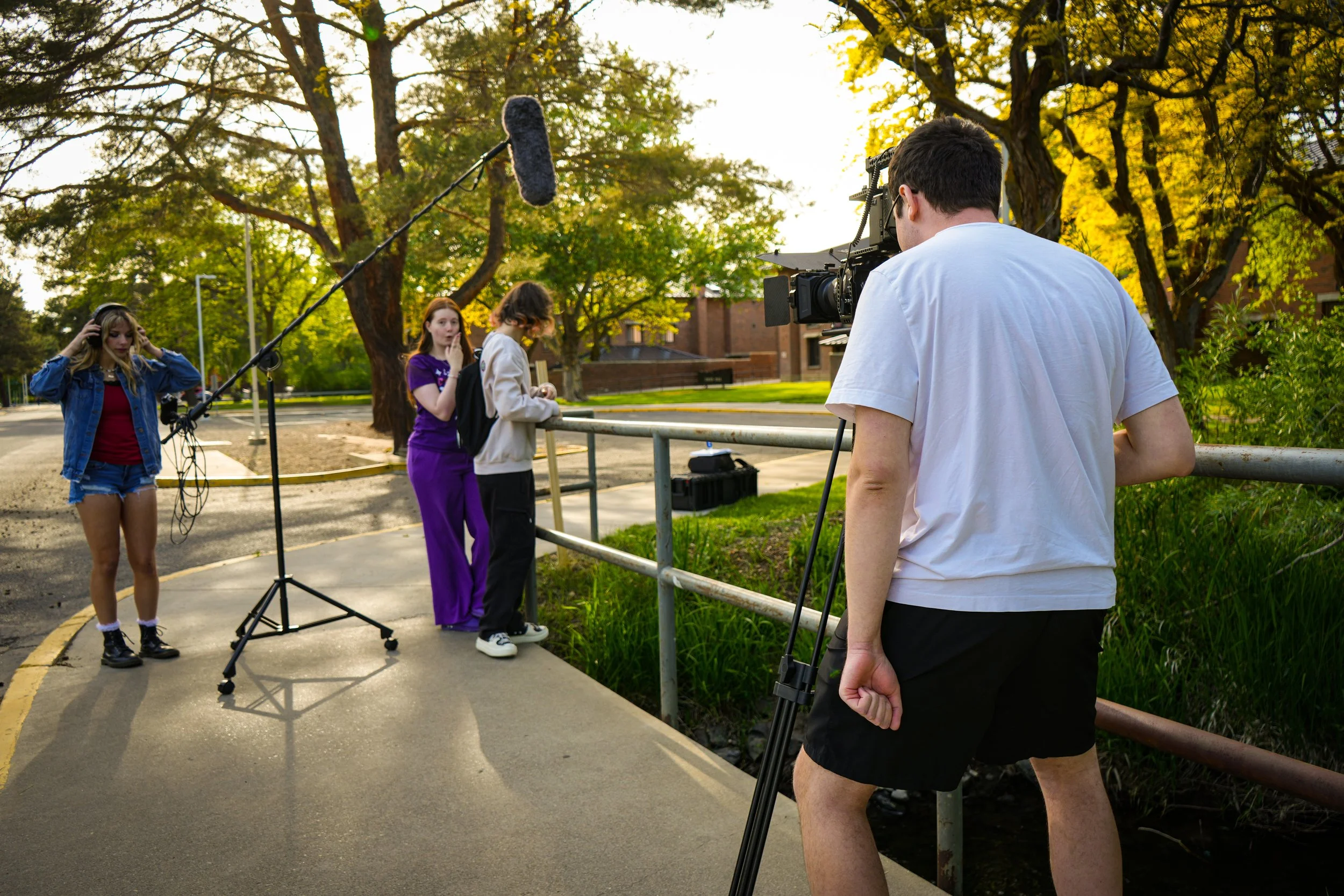 Narrative filmmaking crew capturing cinematic scene during ARC Lens Productions production