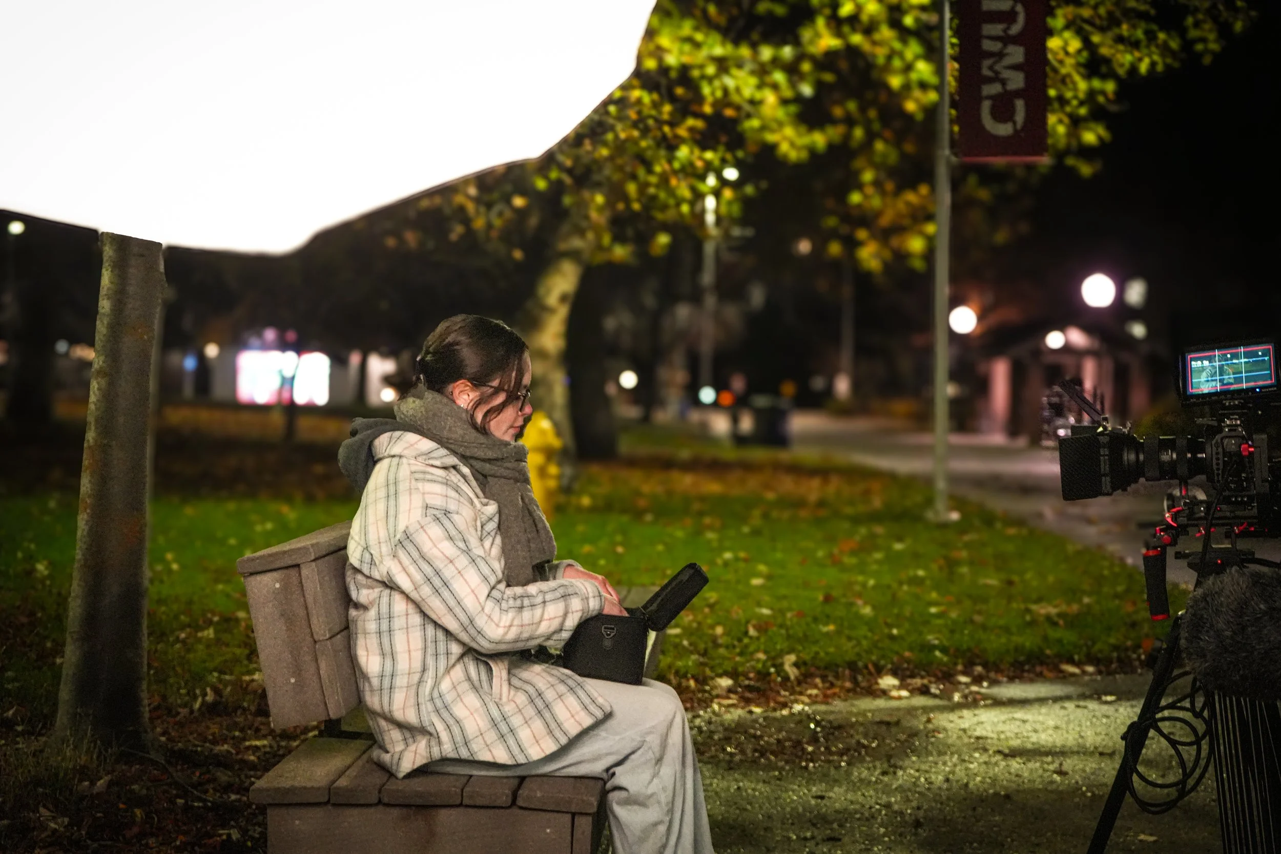Narrative film scene at night produced by ARC Lens Productions featuring cinematic storytelling setup