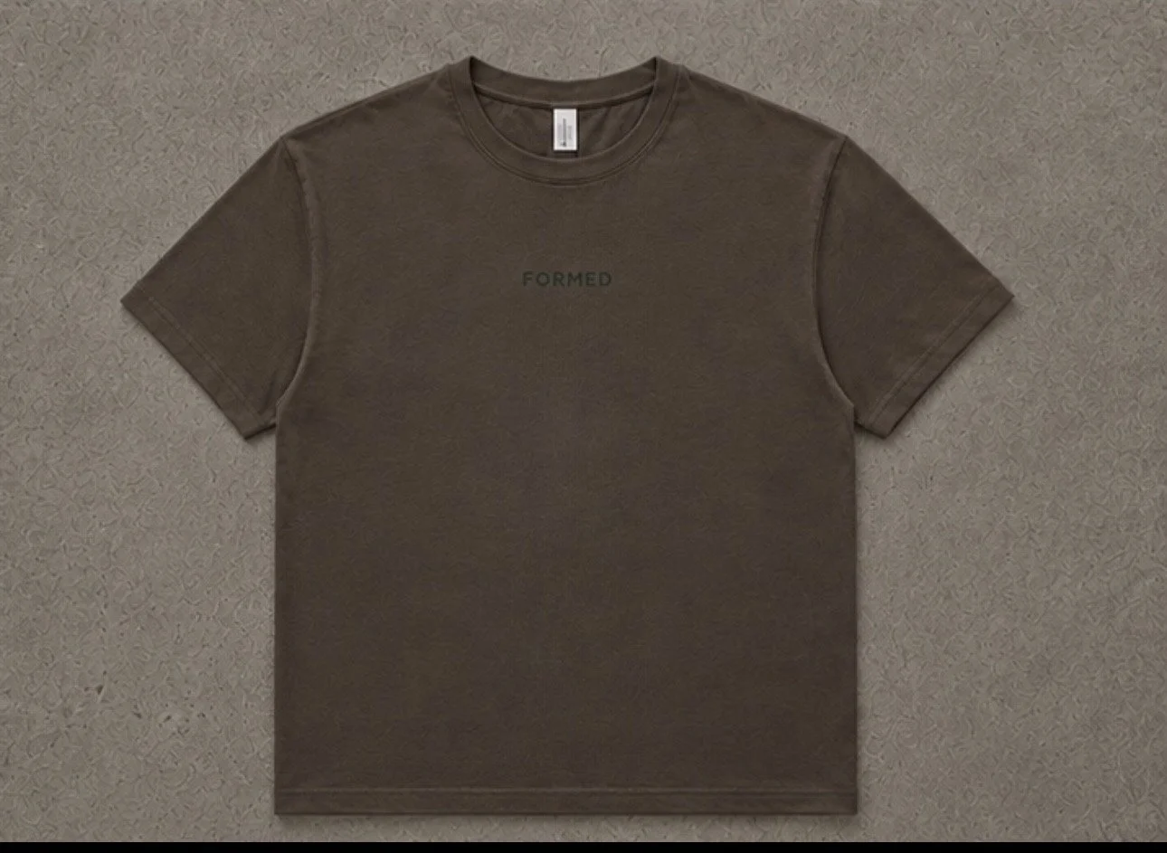 tan and evergreen graphic tee