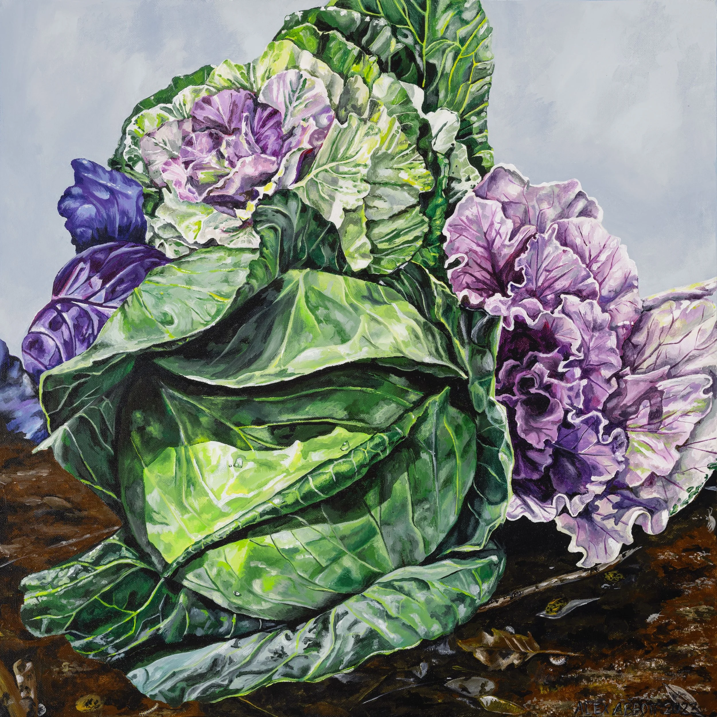cabbage, kale, compost