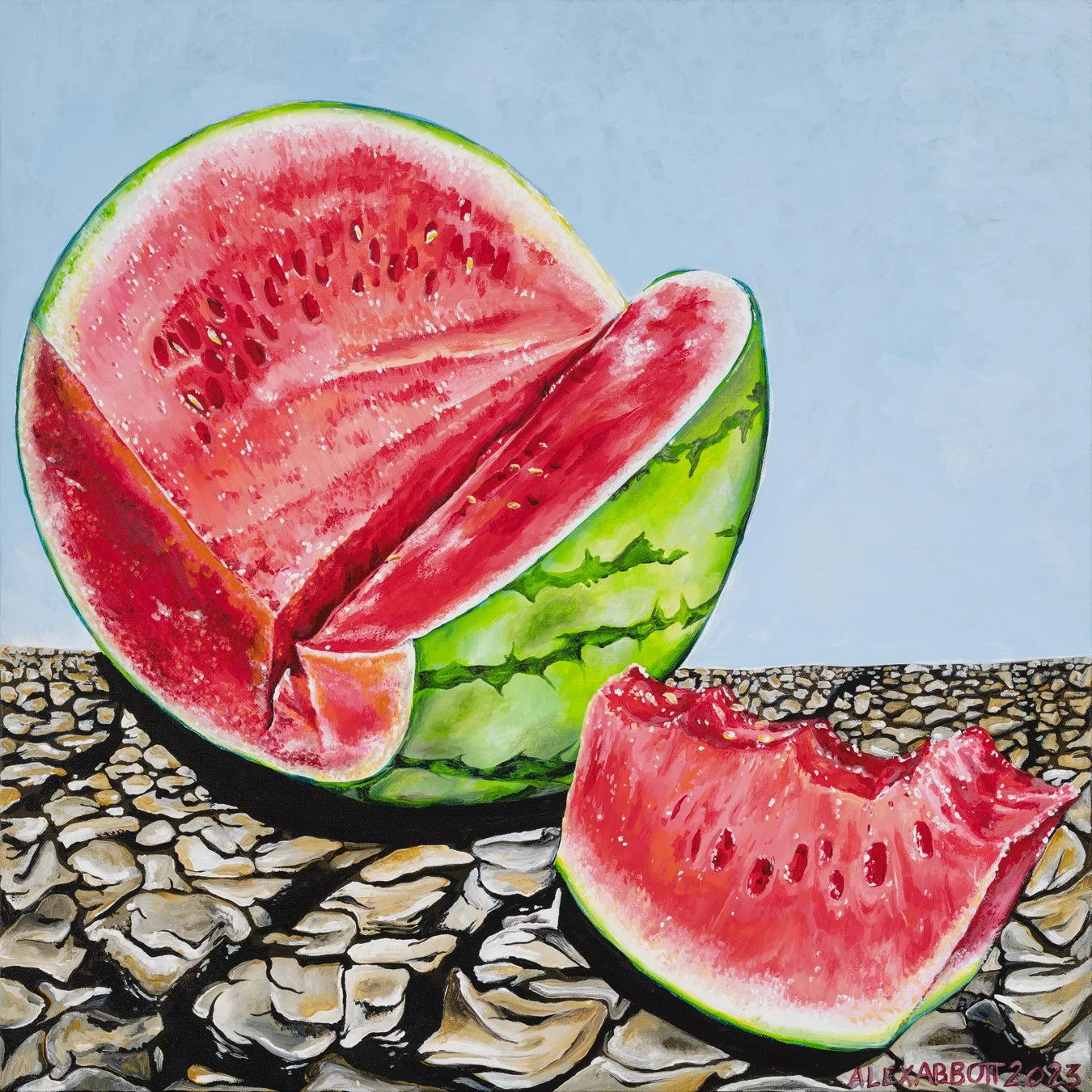 drought, watermelon, waste, cracked earth