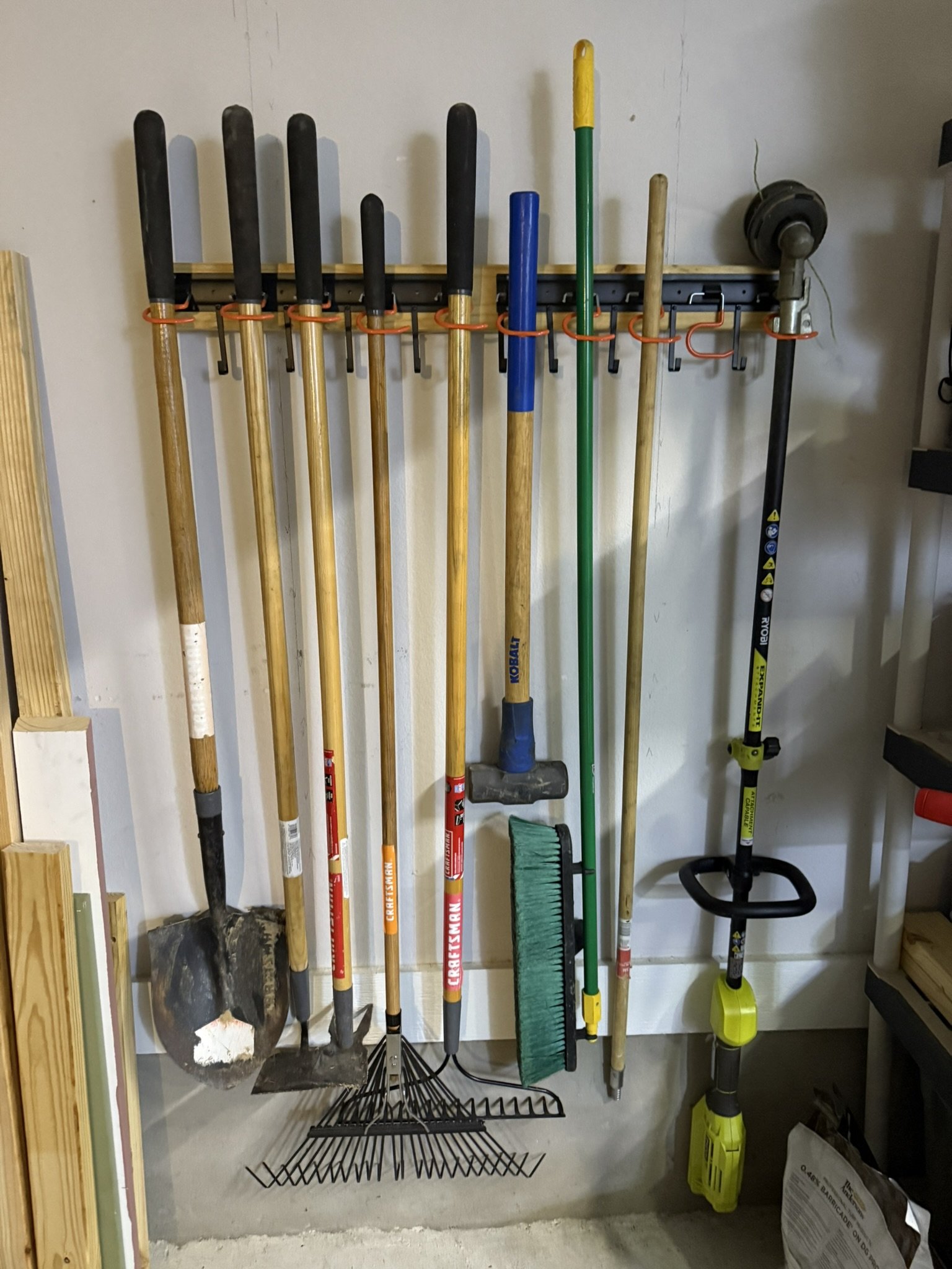 Garage tool storage rack install