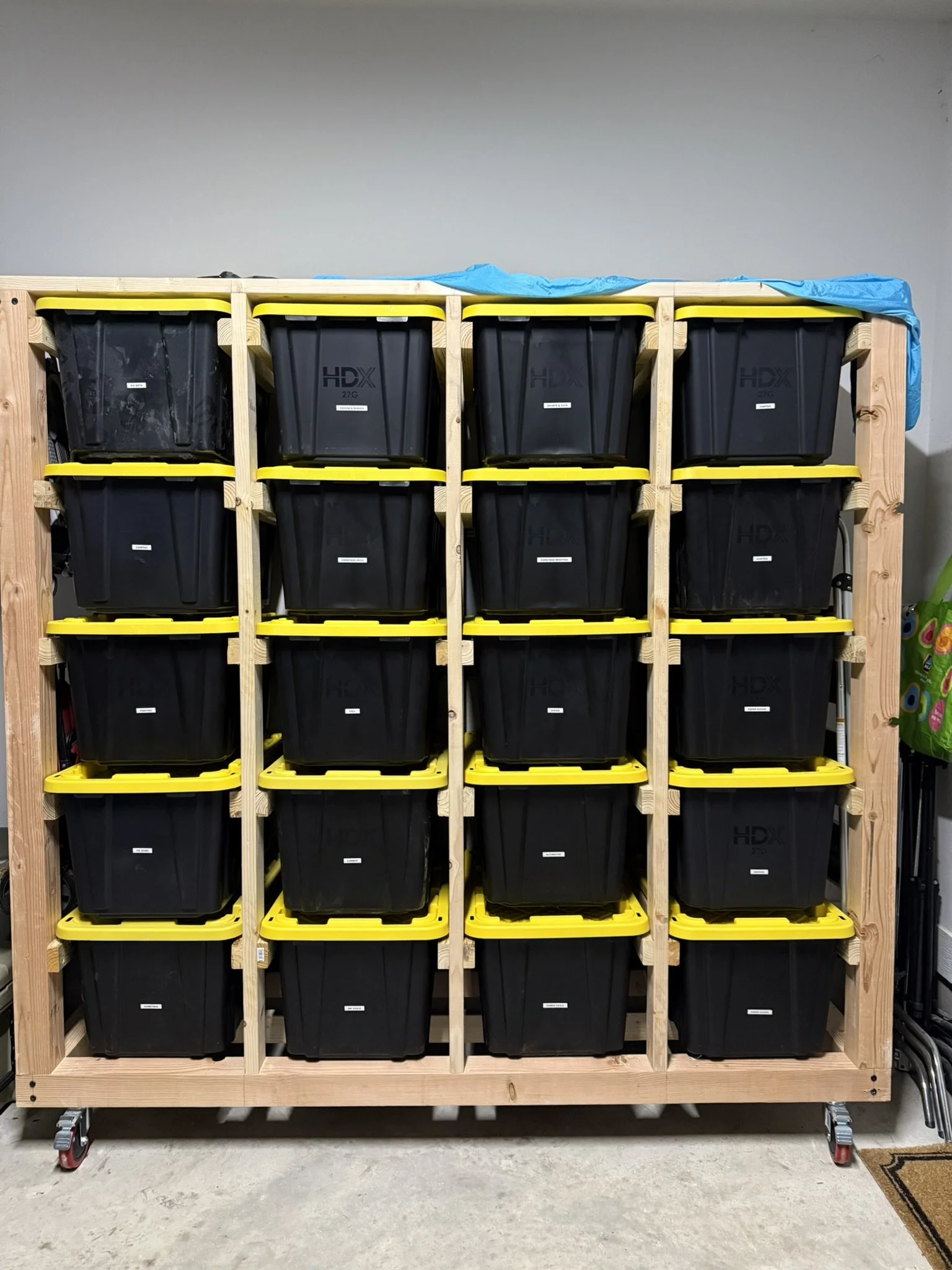Garage bin storage build