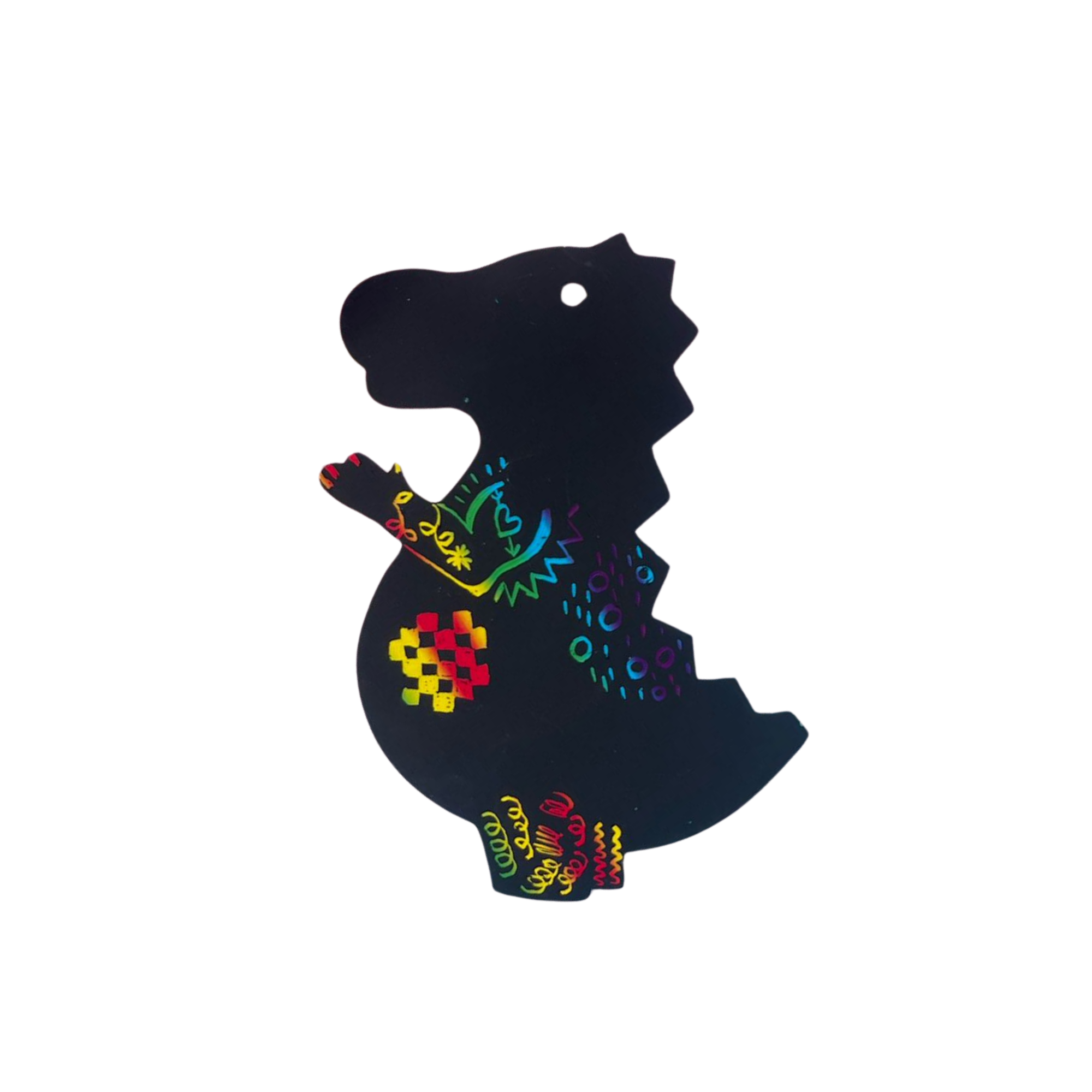 Colored emoji-themed silhouette of a person’s head and upper body with rainbow-colored designs and patterns.