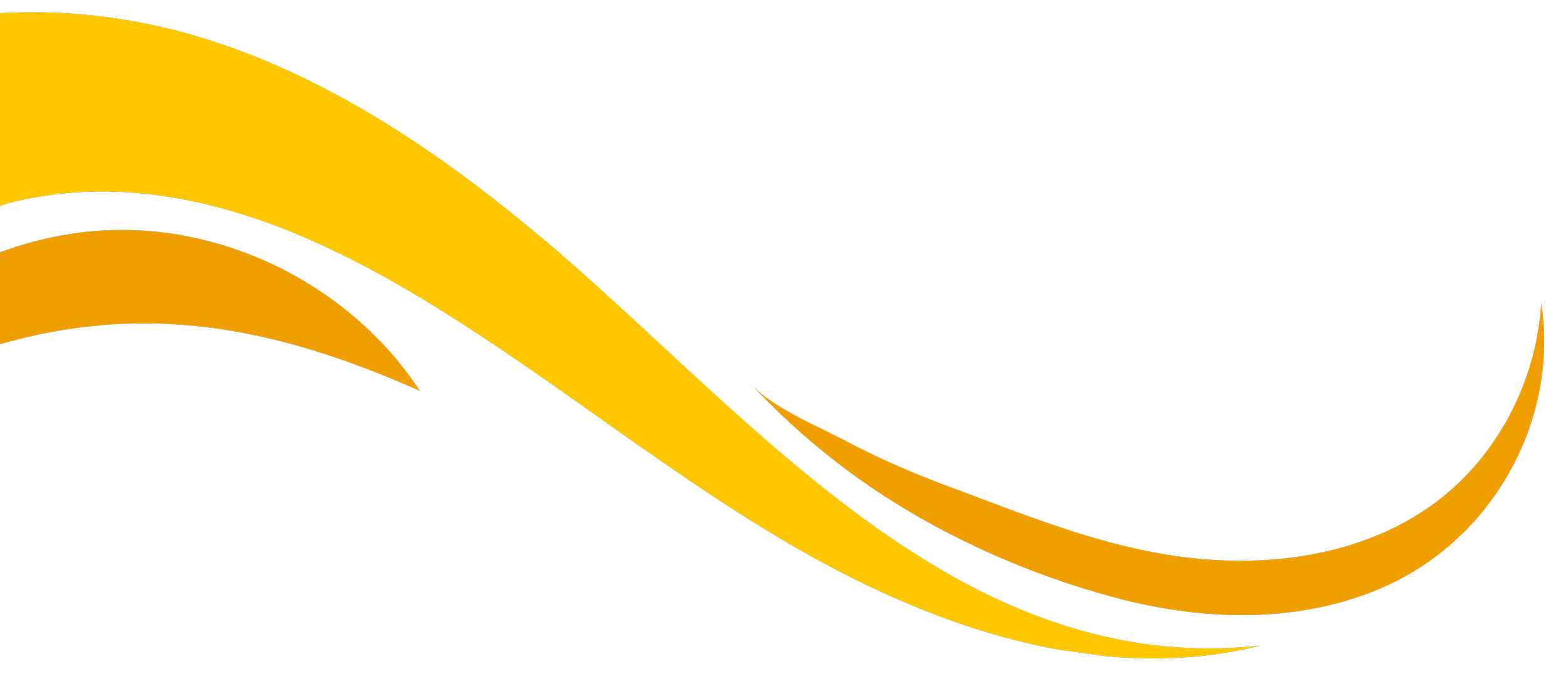 Abstract graphic with flowing yellow, orange, and black curves.