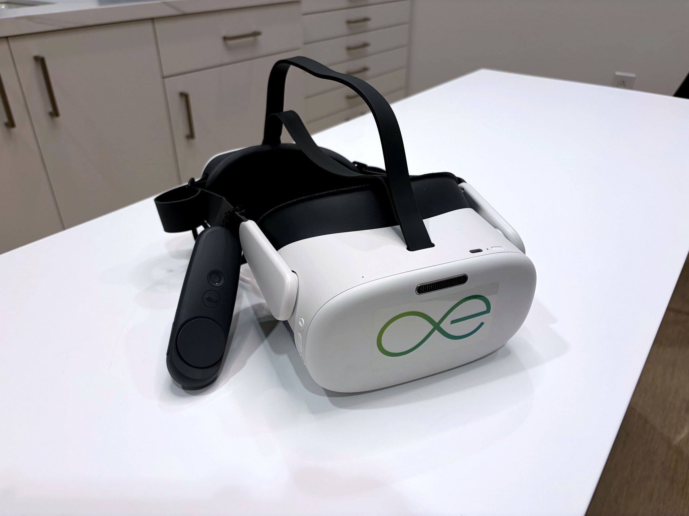 Olleyes VisuALL VR visual field testing headset used at Hoffman Eyecare for glaucoma screening in Westfield, IN