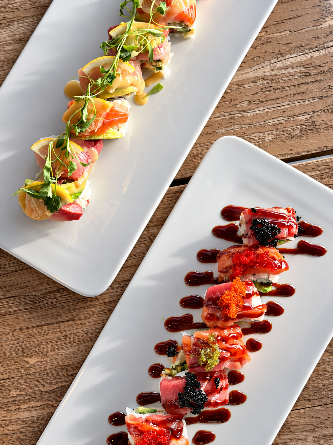 Artful Sushi Platter in Warm Sunlight.png