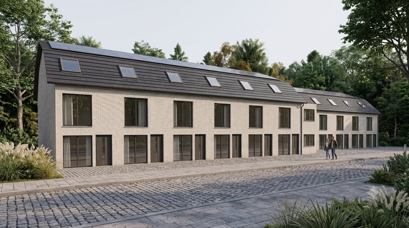Modernes Mehrfamilienhaus in Soltau mit Photovoltaikanlage und begrüßter Außenanlage