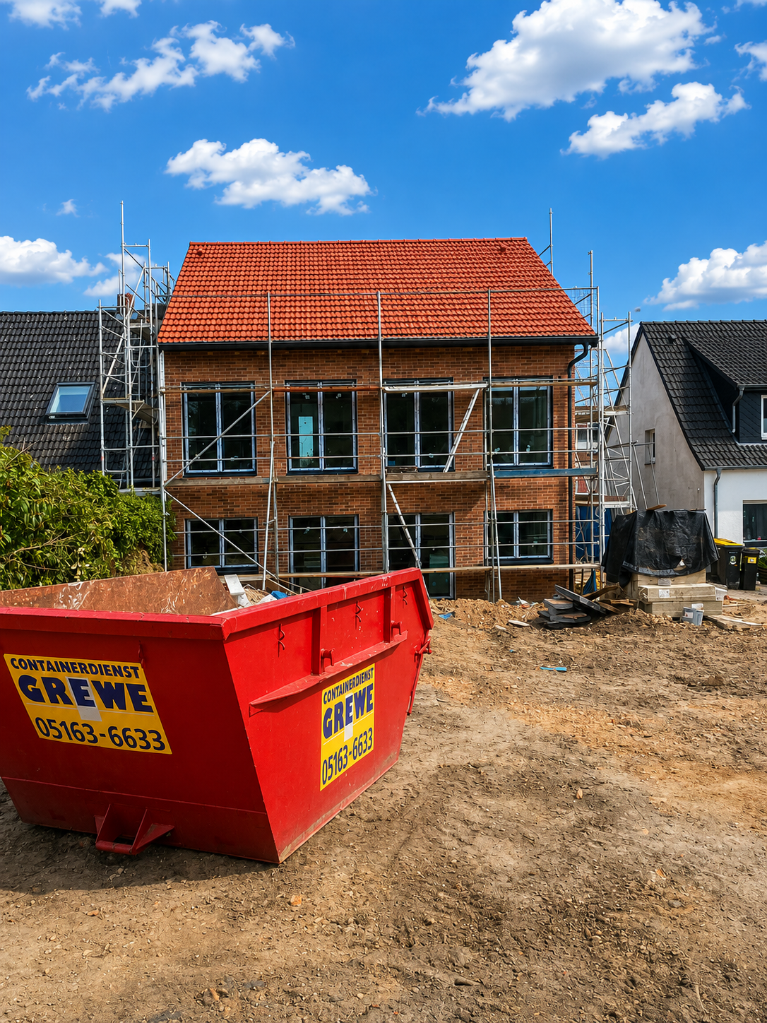 Baufortschritt des Wohnensembles Bergstraße in Walsrode mit Fassaden- und Ausbauarbeiten
