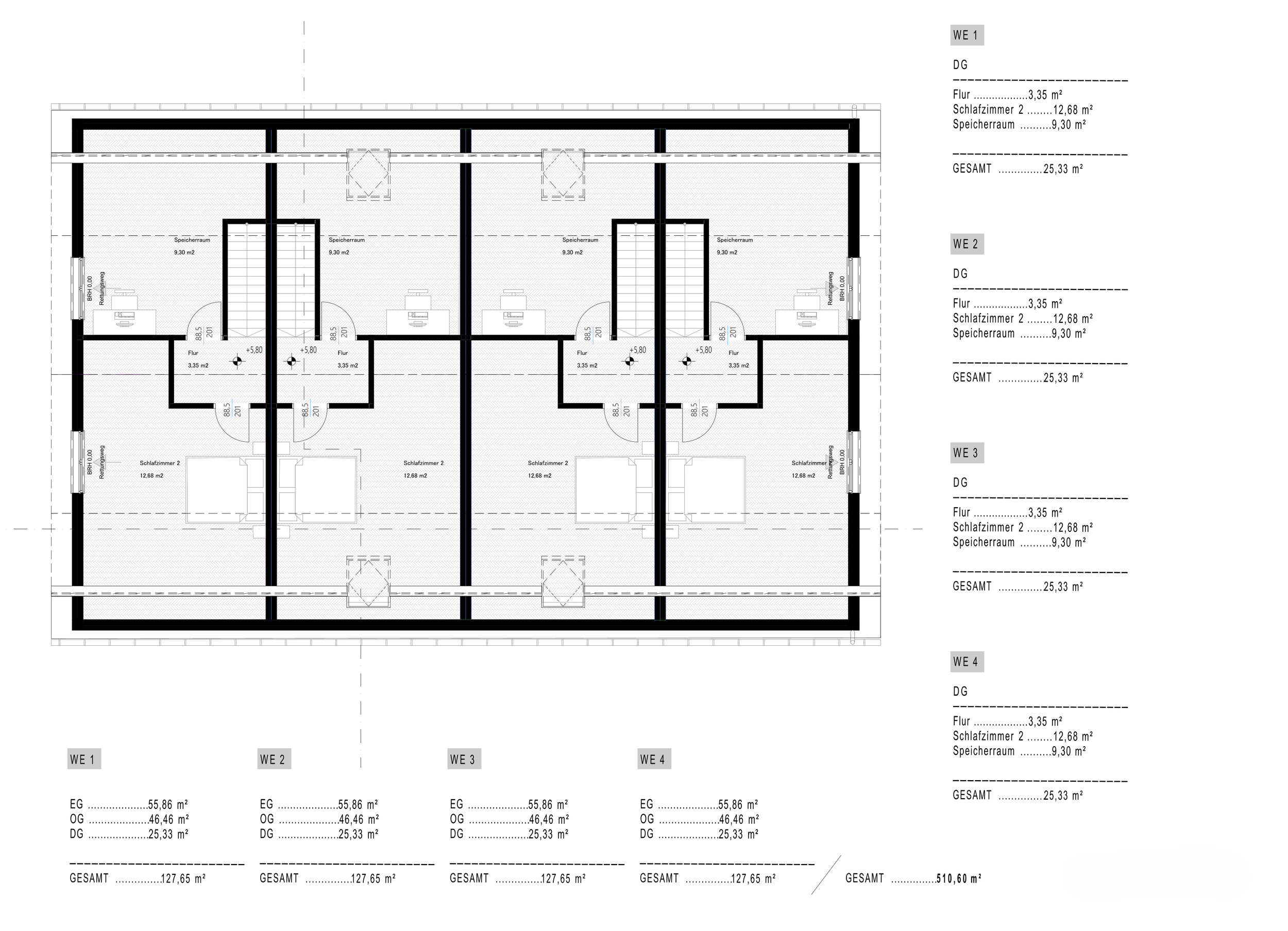 Grundriss eines weiteren Geschosses des Mehrfamilienhauses Tetendorfer Straße in Soltau