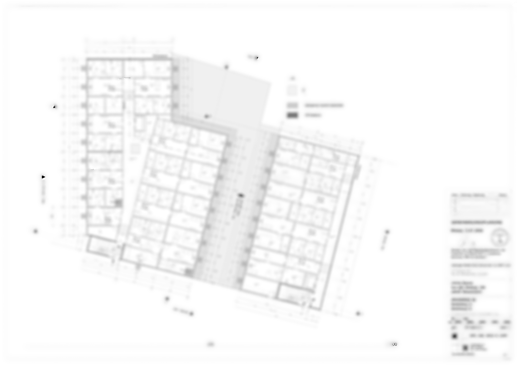 Grundrissplanung des mehrgeschossigen Wohnensembles in modularer Hybridbauweise