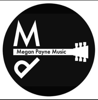 Black circle logo with a white guitar neck, the text 'Megan Payne Music' and stylized letters 'M' and 'P'.