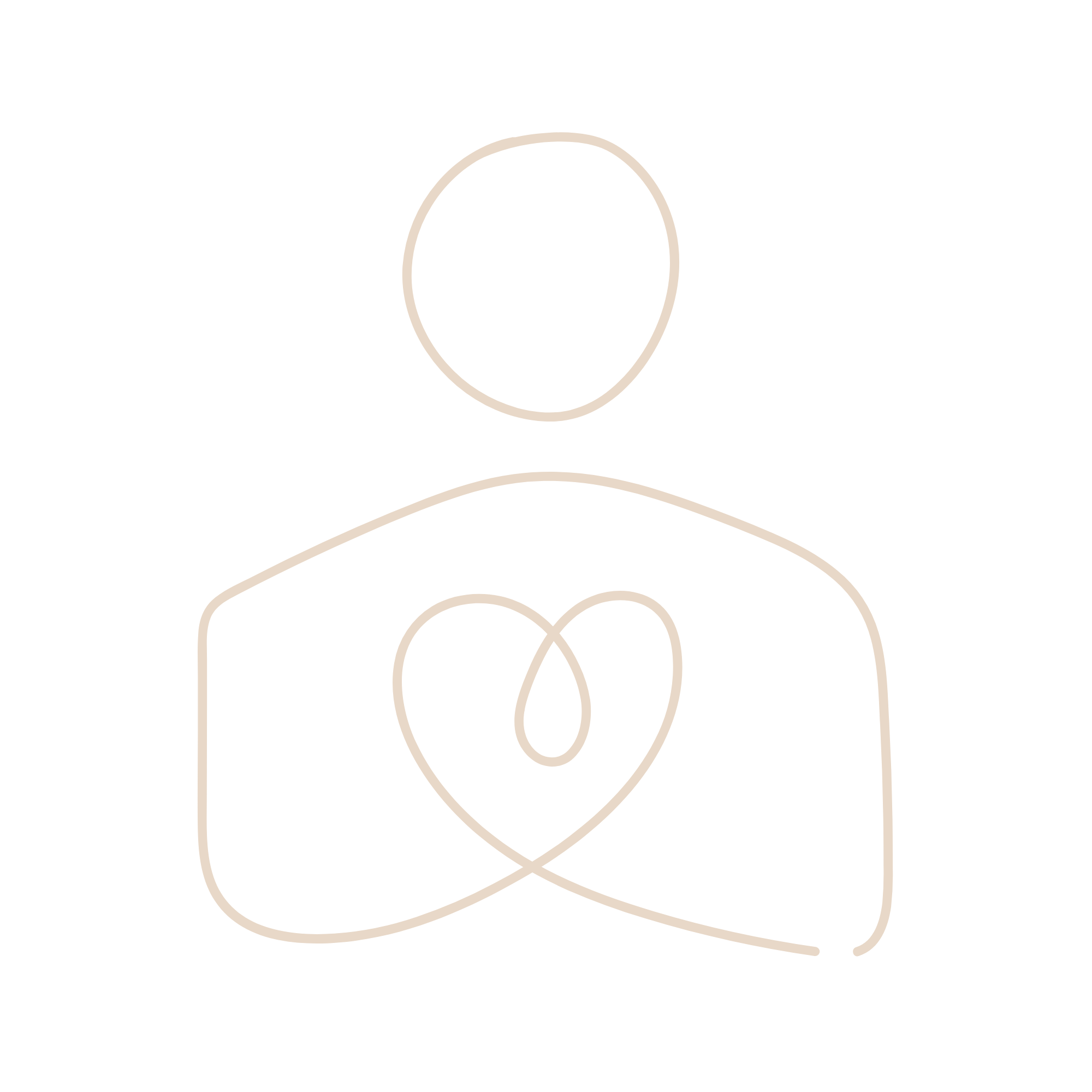 Outline illustration of a person with a stethoscope around their neck, representing healthcare or medical profession.