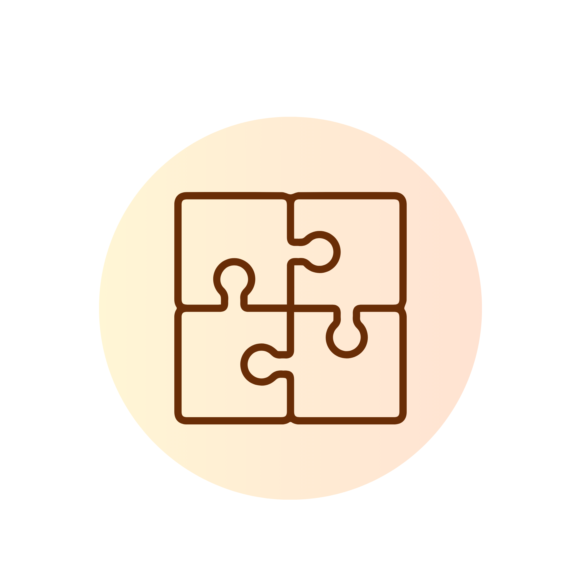 Close-up of a puzzle piece with the number 5 on it, set against a background with a gradient of yellow, orange, and red colors.
