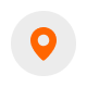 Map pin icon on a gray circular background