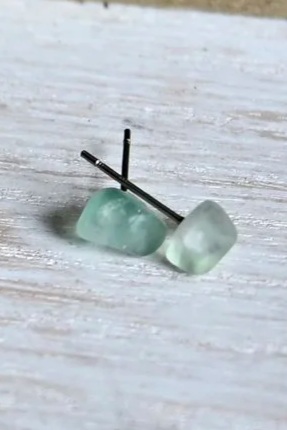 Fluorite Crystal  Stud Earrings
