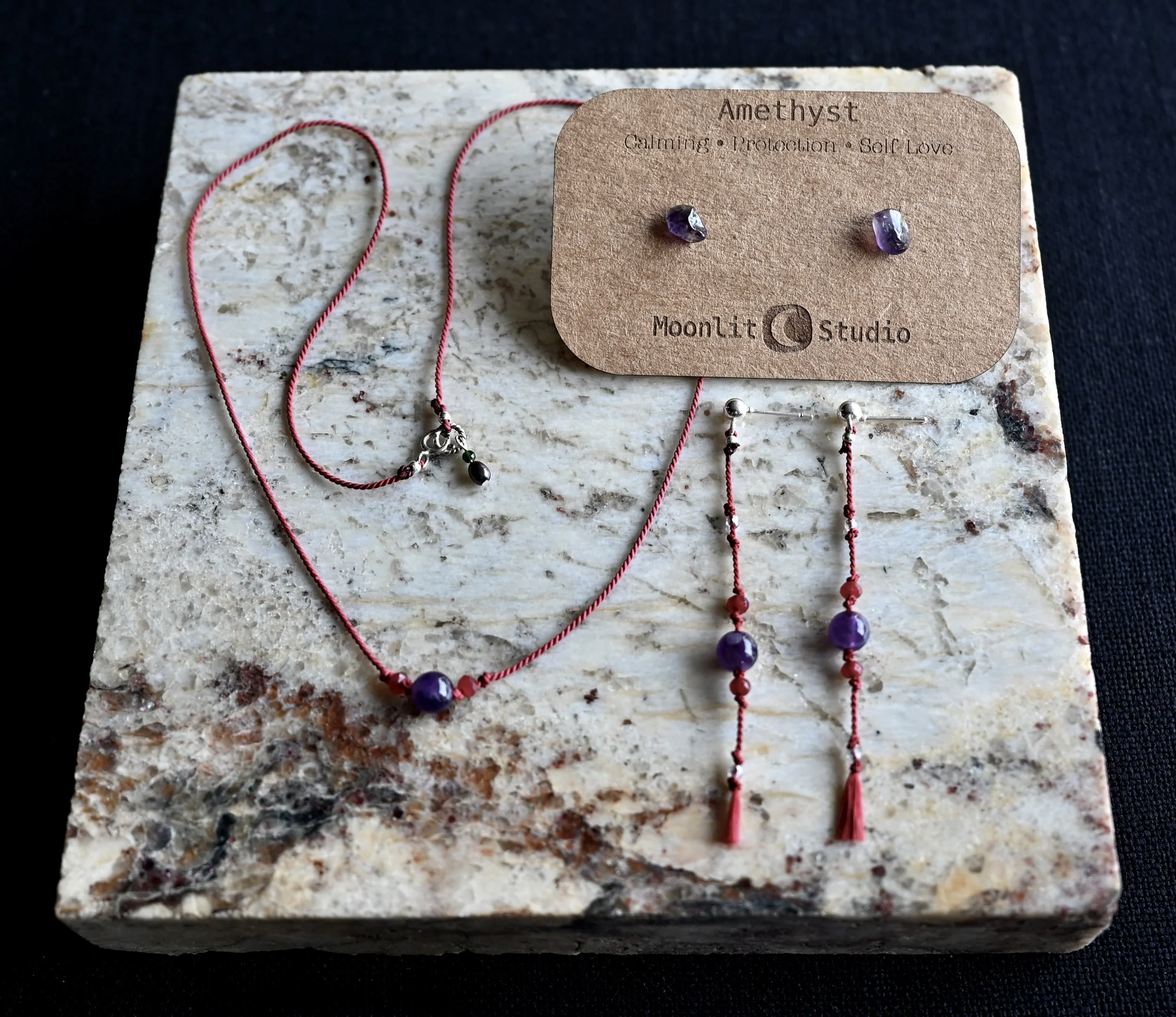 Amethyst and Ruby Trio Set