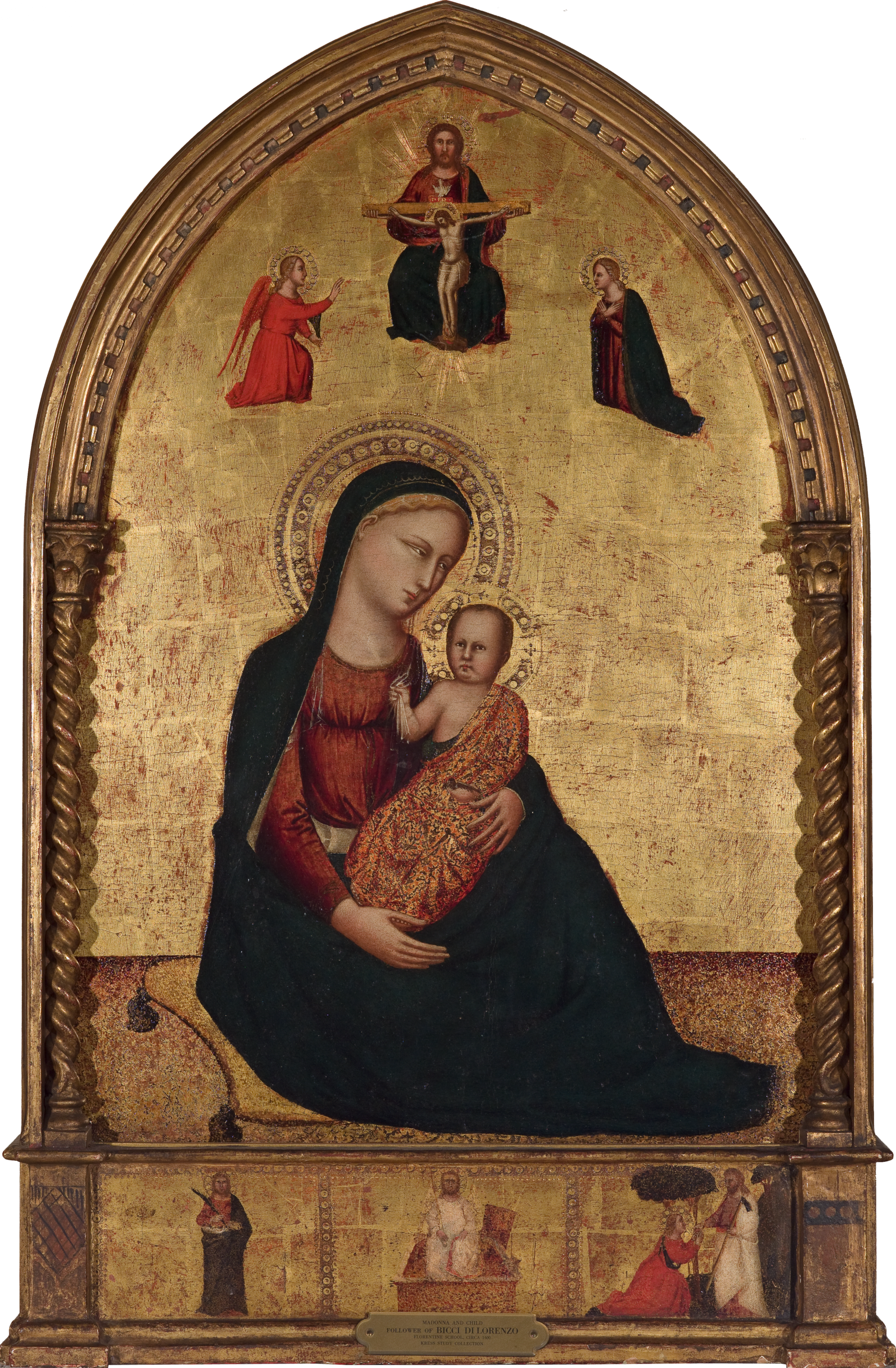 Lorenzo di Bicci: Madonna and Child with the Holy Trinity and the Annunciation, 1400, wikimedia commons, Public domain