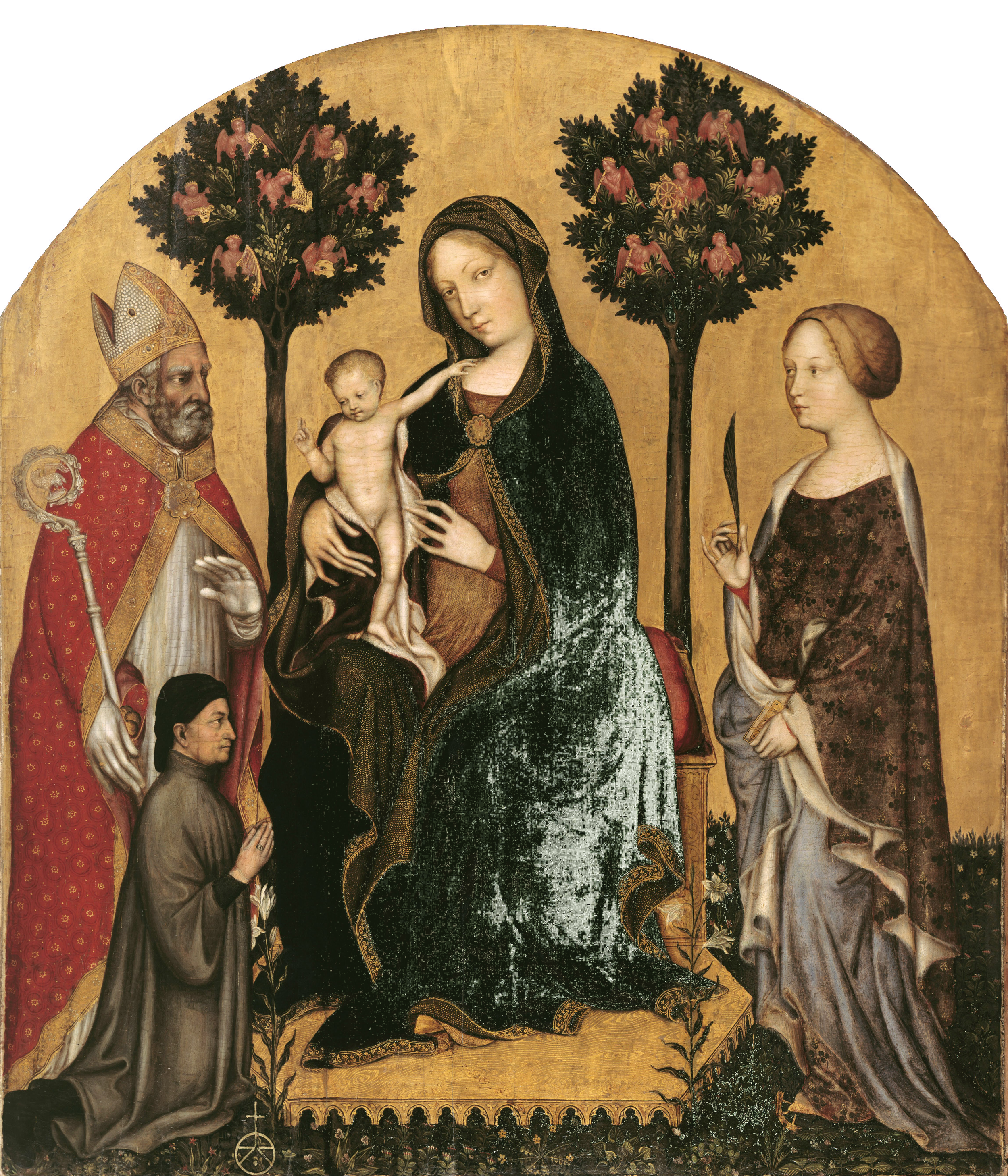 Gentile da Fabriano: Mary Enthroned with the Child, Saints and a Donor, c. 1400-1410, wikimedia commons, Public domain 