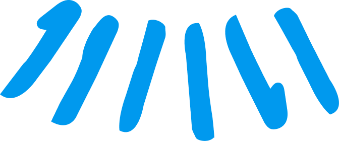The image features a series of blue, irregularly shaped lines or streaks on a black background.