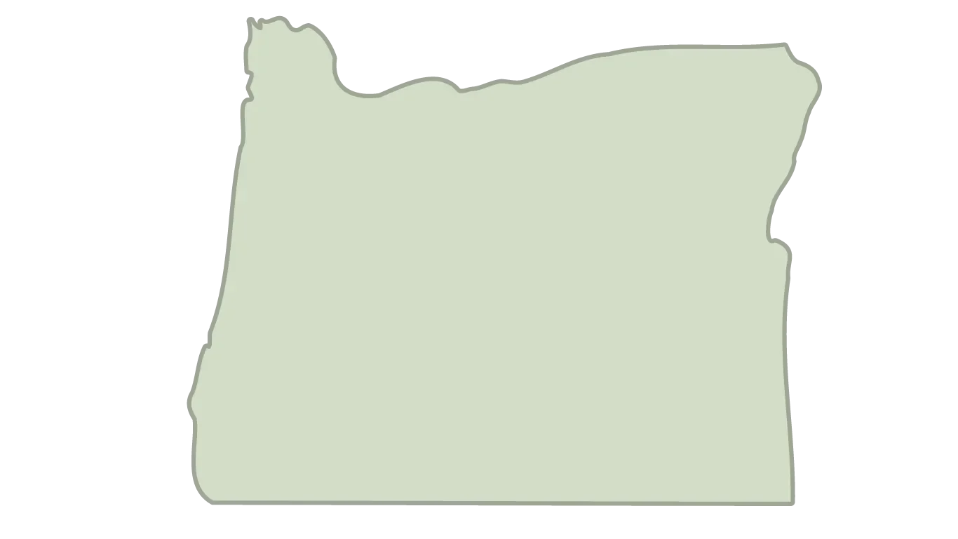 light green outline of the state of oregon
