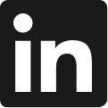 LinkedIn logo in black and white