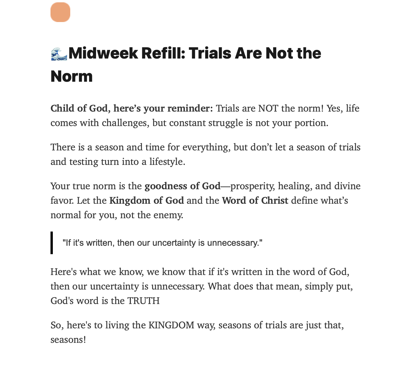 Email-Midweek Refill