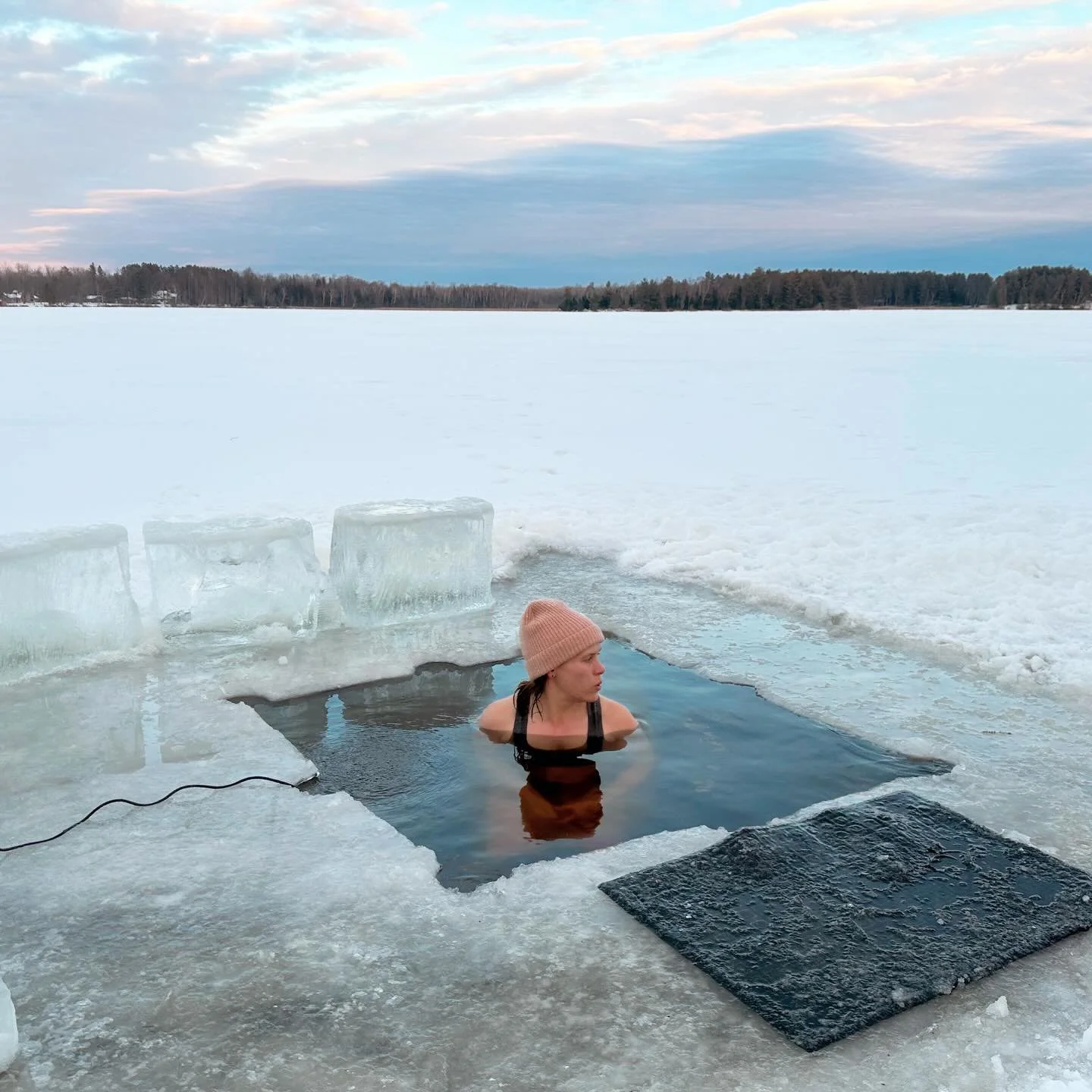 It was a double-sauna Sunday. Sauna and cold plunge is an exercise in juxtaposition - hot + cold, physical + mental, calm + exertion, social + looking inward. The heat, the frigid lake water, the sunset, it was truly a perfect day. Thanks to everyone