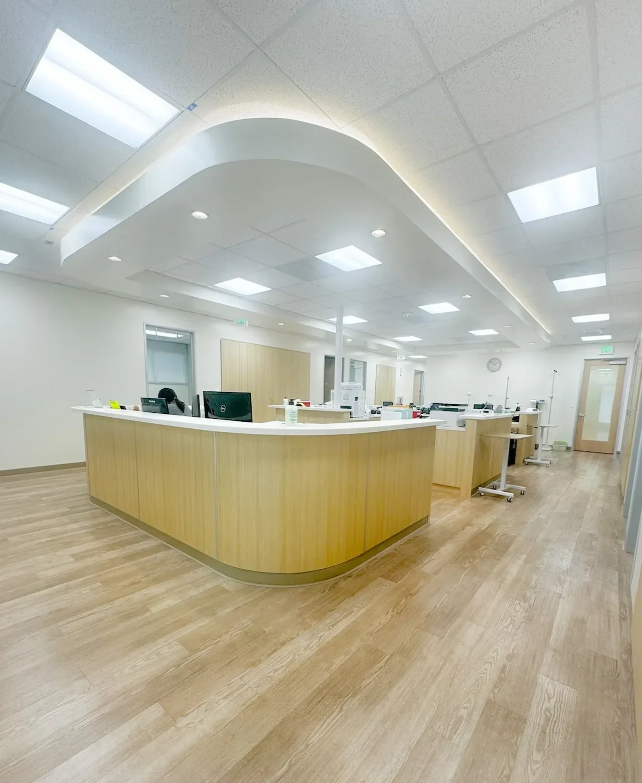 Reception desk in our office building