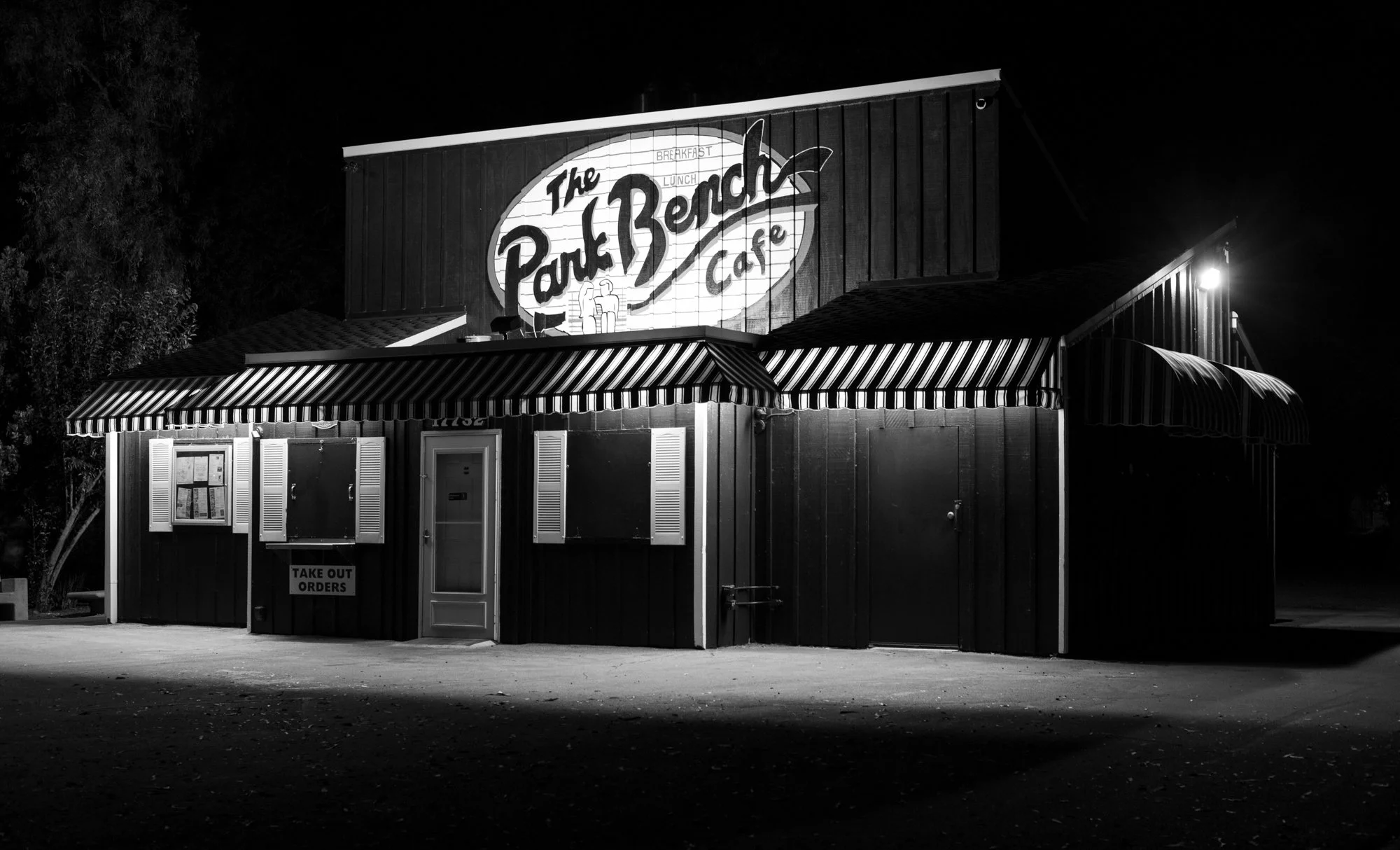 The Park Bench Cafe at Night - Huntington Central Park