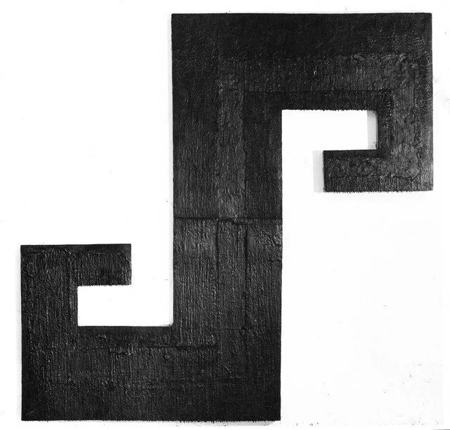 Black Serpent, 1980, Oil and wax on wood, 108 x 108 inches