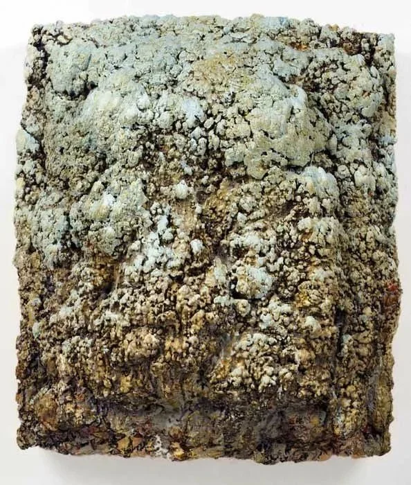 Chorten with Blues and Pinks, 2008, Encaustic, 30 x 27 inches