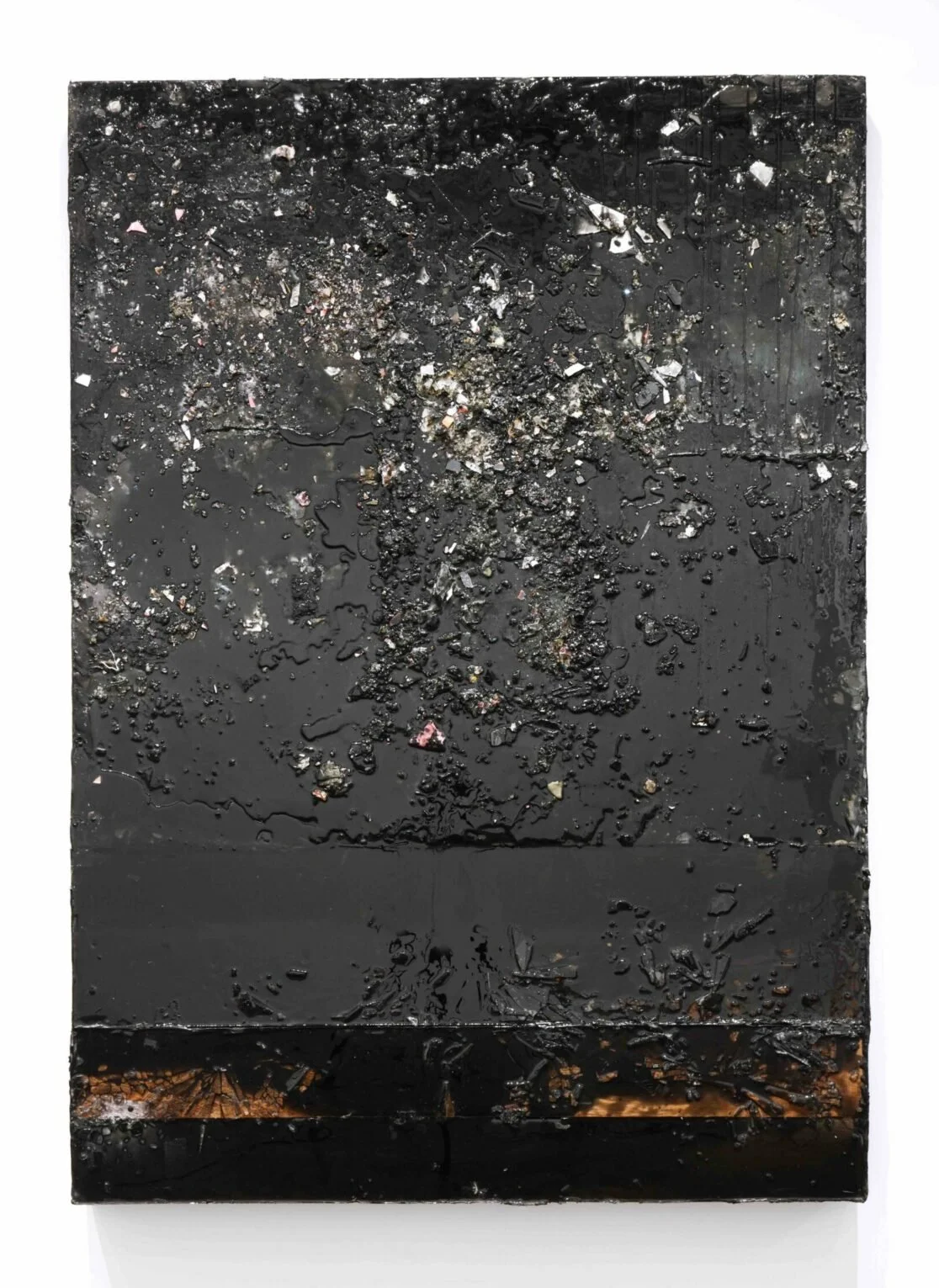 The Judgement Of The Moon And Stars, 2023, Mirrored glass, resin, encaustic and acrylic on wooden panels, 73.5 x 52 x 4.2 inches