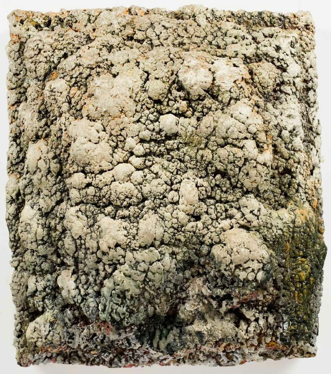 Chorten With Greys, Greens and Yellows, 2006, Oil and wax on wood, 30 x 26 inches